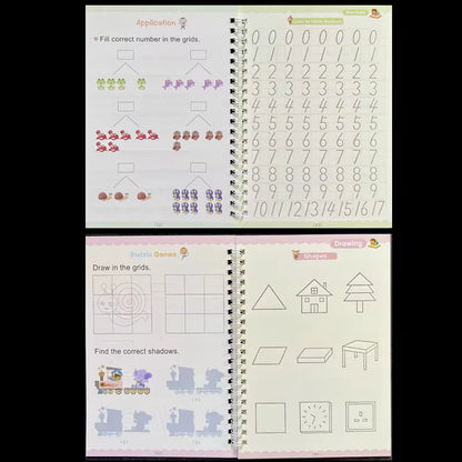 Sank Magic Practice Copybook Pen Preschools Kids Calligraphy English Verison Free Wiping Children Reusable Writing Book