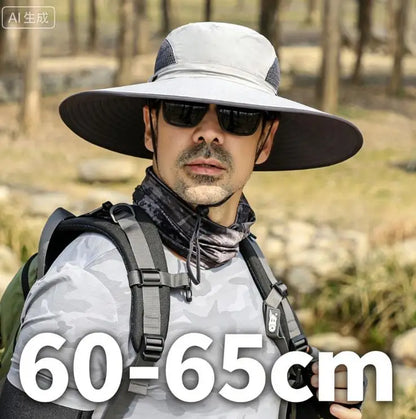 Large Shawl Sunscreen Neck Protection Big Brim Sun Hat Outdoor Leisure Mountaineering Fishing Cap Men Waterproof Fisherman Hats