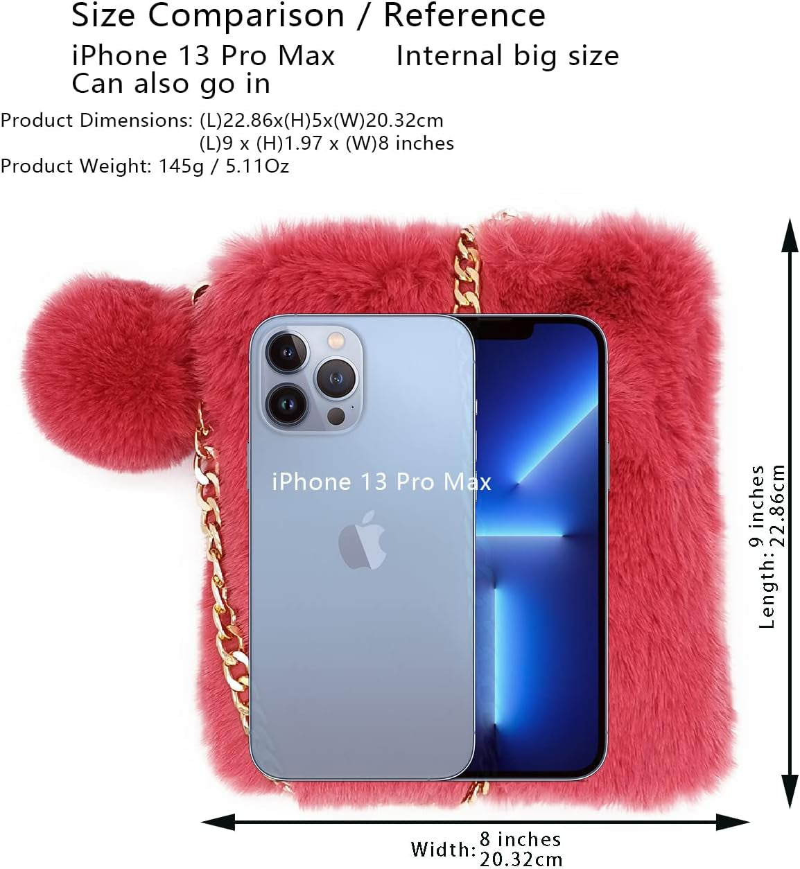 Faux Fur Purse Neon Multicolor Fluffy Evening Bags Womens Small Cute Phone Crossbody Bag Cosmetic Bag